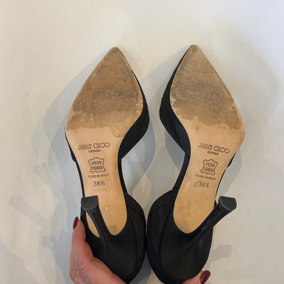Jimmy Choo D’Orsay Pumps in Black Silk Satin Peau de Soie - Picture 5 of 9